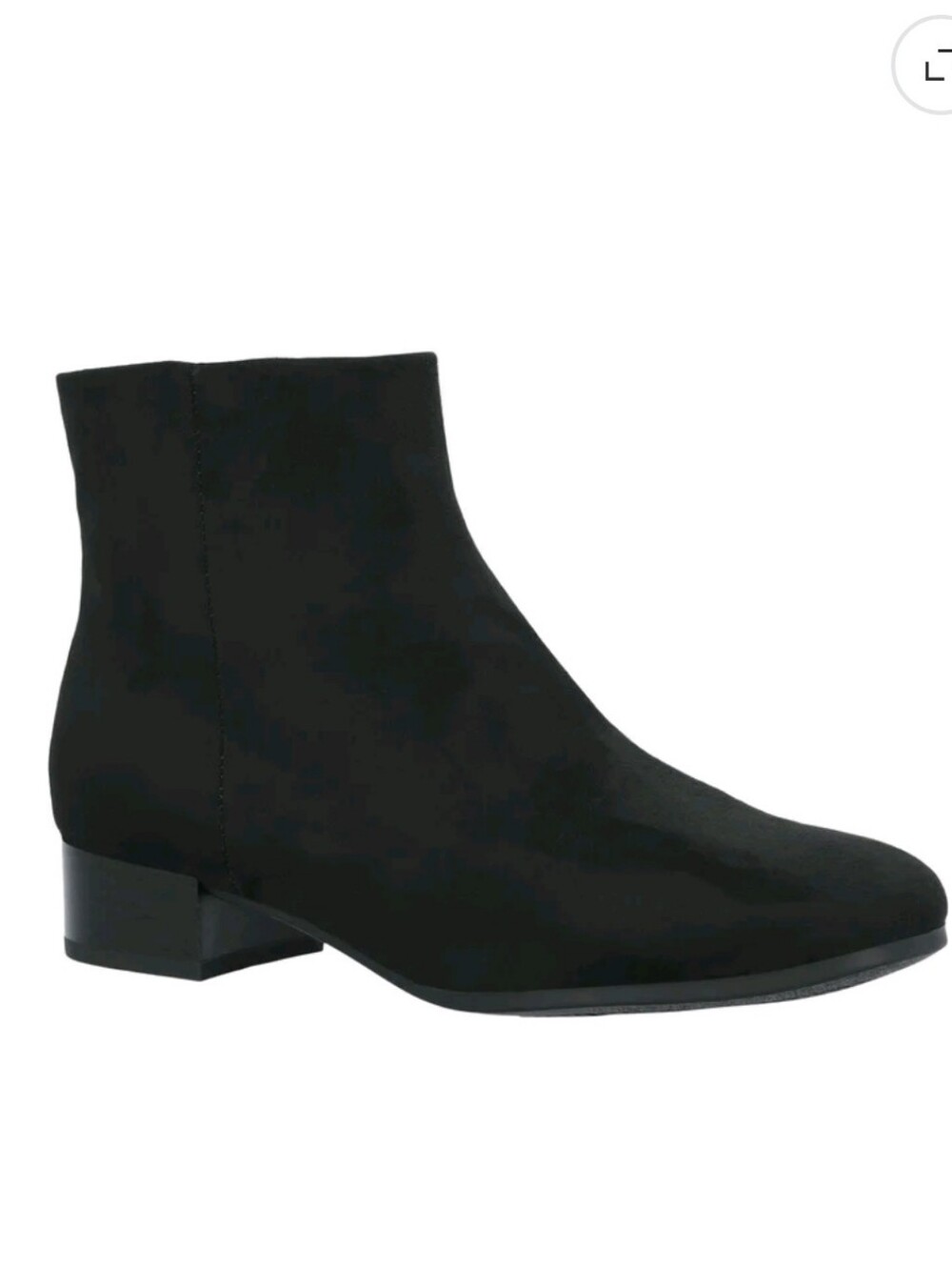 Time and Tru Black Suede Ankle Boot In Wide Width ( W)